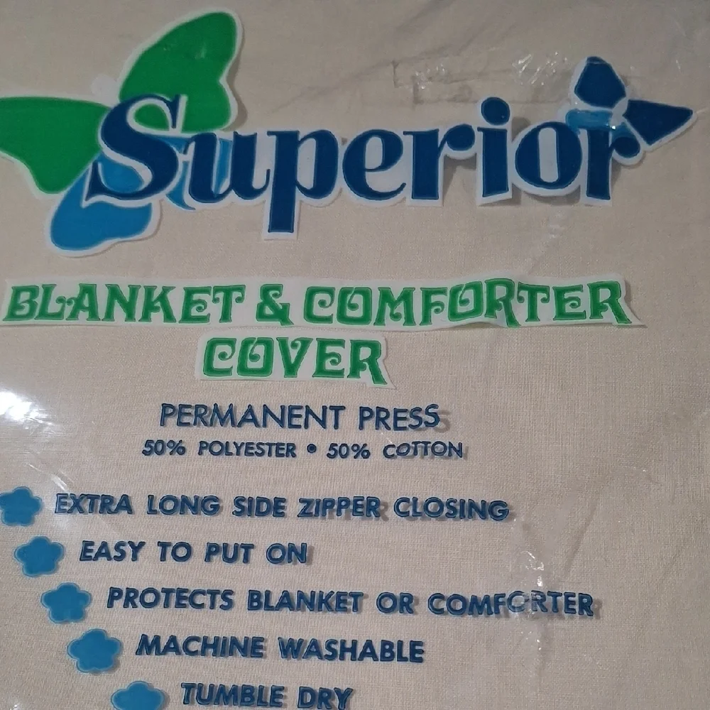 New.Superior Cream Blanket & Comforter Cover Size 72×90